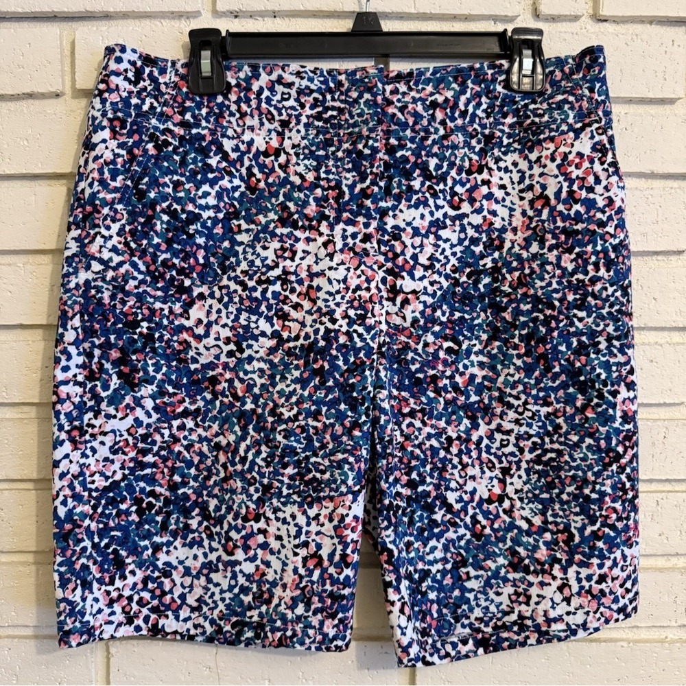 Izod Golf Shorts Womens Sz 10 Multi Color Stretch Performance Pockets UPF-15 NEW